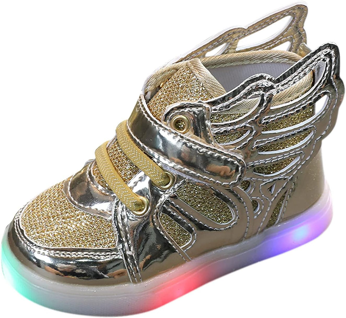 Toddler Boys Girls Led Shoes Tennis Shoes for 1﹣6 Years Children Candy Color Light up Sport Sneakers with Wing