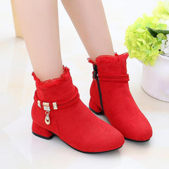 Big Girls Dress Boots Ankle Boots for Kids Chunky Block Low Heel Vintage Booties Shoes with Juniors Snow Boots