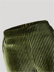 Floerns Girl's 2 Pcs Elastic Waist Flare Leg Pants Velvet Winter Bell Bottom Legging