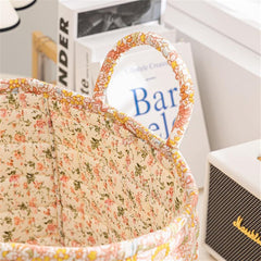 Boho Fabric Storage Basket, Large Capacity Decorative Laundry Hamper - Collapsible & Portable Folding Storage Bag for Clothes, Toys, Dorm(Light green)