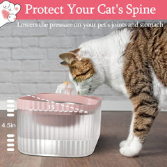 TODDLT Water Fountain for Cats Inside, Cat Feeding & Watering Supplies, Super Quiet Automatic Pet Water Dispenser 100oz/3L with Stainless Steel Cat Bowls and Long Life Span Pump