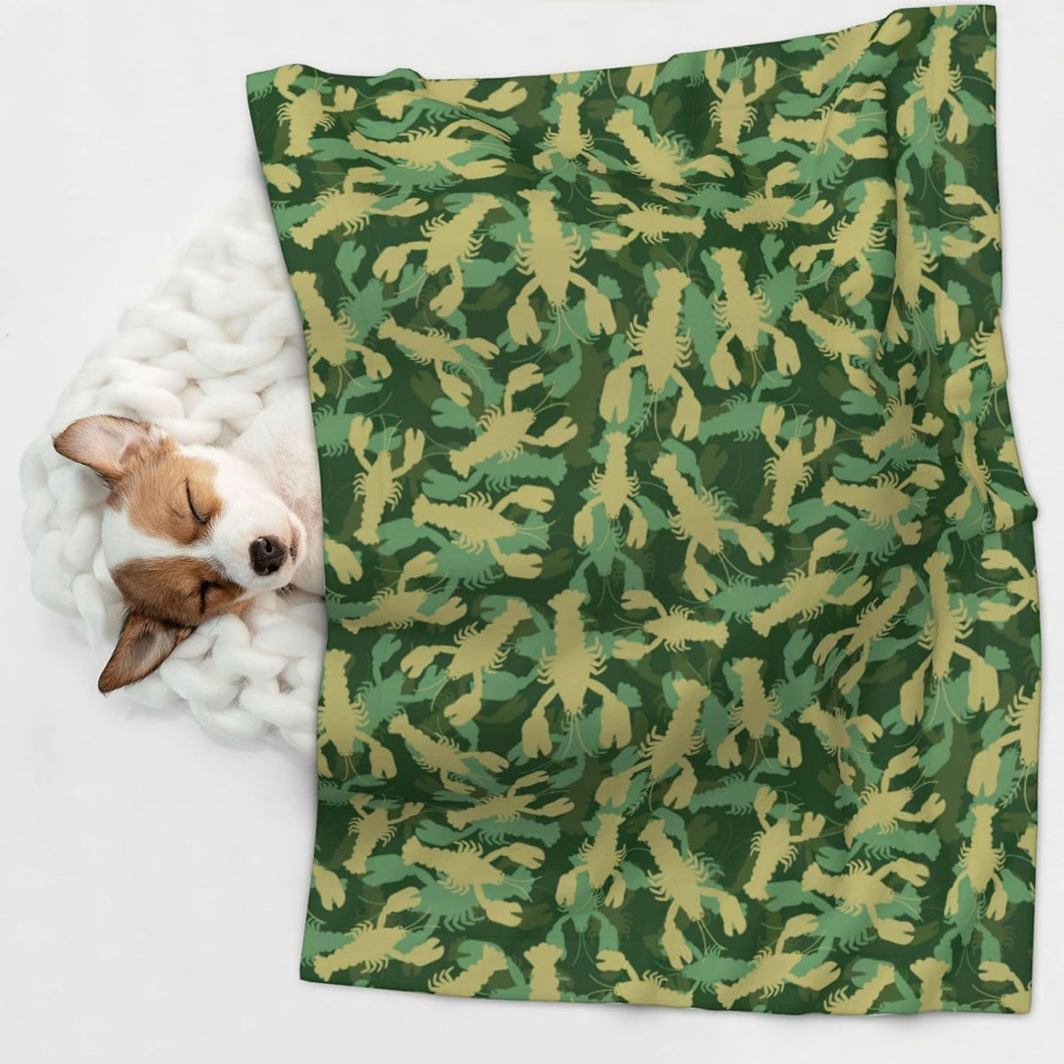 Crayfish Army Print Pet Blanket Soft,Cozy Dog and Cat Blanket for Bed Couch Car Crate,Puppy Throw-Small