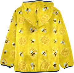 CHIFIGNO Yellow Honeycomb Toddler Thick Warm Fleece Jacket with Polar Fleece Lining 3T
