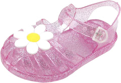 Girls Kids Jelly Soft Sandals Flower P𝐞ep Toe Adjusted Strap Summer Water Shoes Baby Toddler Shower Funny Sandals