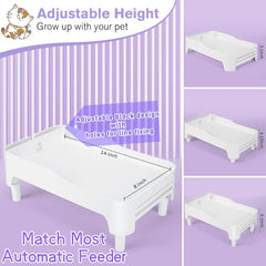 Adjustable Cat Feeder Stand, Elevated Holder for Automatic Feeders, 3-5.1 in, Nonslip, Adjustable