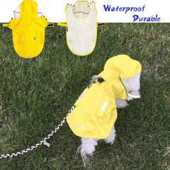 Adjustable Dog Raincoat with Reflective Strip, Waterproof Dog Poncho with Clear Hood, Lightweight Dog Coat (red, Small)