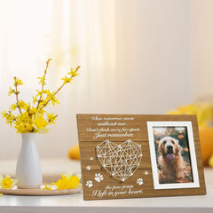 Pet Memorial Gifts, Pet Loss Memorial Frame Leave Paw Prints on our Hearts, Paw Prints Sympathy Frame Gift for Loss of Dog and Cat