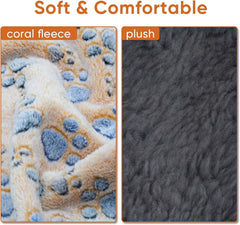 1 Pack 3 Waterproof Dog Blanket for Small Dogs, Washable Pet Blankets with Double -Sided Soft Warm Flannel Fleece Cover, Puppy Pads for Dog Bed & Couch (Brown, S (23X16 inch))