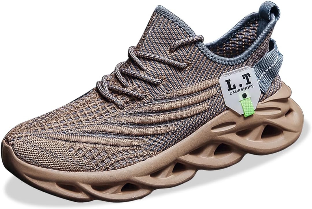 EGMPDA Mens Shoes Running Slip On Tennis Walking Shoes Lightweight Breathable Sneakers for Gym Work Casual Soft Sole Trainers Non Slip Athletic Footwear