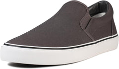 Men's Sneakers Classic Low Top Slip On Shoes Wide Canvas Skate Loafers Sneakers with Soft Insole Causal Dress Shoes for Men Comfortable Walking Shoes Slip on Sneakers for Men