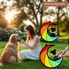 Dog Memorial Gift 3-Piece Set,Personalized Pet Loss Suncatcher,Sympathy Card for Dog Remembrance Bereavement,Bracelet for Passing Away Grief,Angel Hanging, Gift Ready Package(Rainbow River)