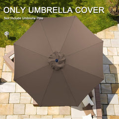7.5ft 9ft 10ft Outdoor Table Market Yard Umbrella Canopy Top Replacement UV Protective Covers Cloth, 6 Ribs 8 Ribs Patio Umbrella Replacement Top Canopy Cover