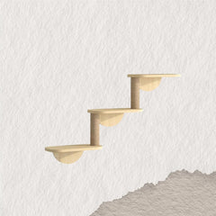 Cat Tree House, Wall-Mounted Cat Climber Set with Climbing Shelves, Perches, Bridge, Scratching Board, Wood Indoor Cats Furniture for Kittens Play(24x18x10cm)