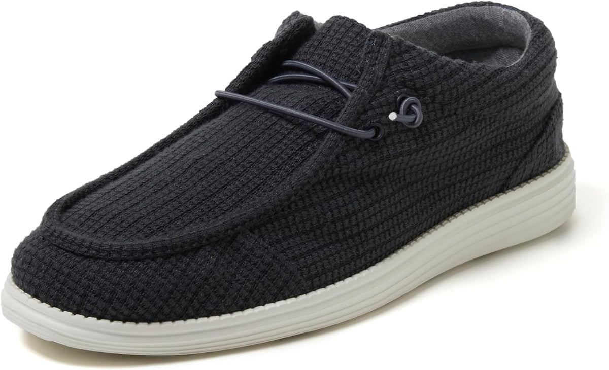 Dearfoams Men's Rhett Lightweight Washable Slip on Closed Black Sneaker