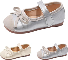 Baby Little Kid Glittery Mary Jane Dress Shoes Toddler Sparkl𝐞 Bow Ballerina Flats for Wedding Party Christmas