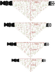 Adjustable Dog Bandana Set - Clip-On Pet Neck Scarf, Floral Designs, Medium Size for All Breeds