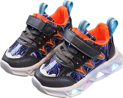 Kids' Light-Up Running Shoes Toddler Baby Boys Girls LED Flashing Sneaker Athletic Shoes with Strap