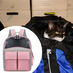 Cat Backpack Carrier Pet Backpack Easy to Carry Your Feline Friend Lightweight Cat Carrier Breathable for Hiking Travel, Black