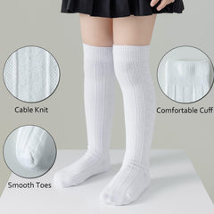 EPEIUS Baby Girls Boys Uniform Knee High Socks Tube Ruffled Stockings Infants and Toddlers (Pack of 3/5)