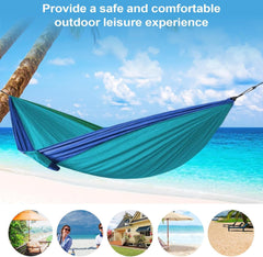 Camping Hammocks - Camping Hammock 660 Lbs Capacity | Compact Travel Hammocks, Heavy Duty Hammock with Tree Straps, Portable Swing Heavy-Duty for Porch Lawn Bedroom Outdoor Beach Tree Backyard