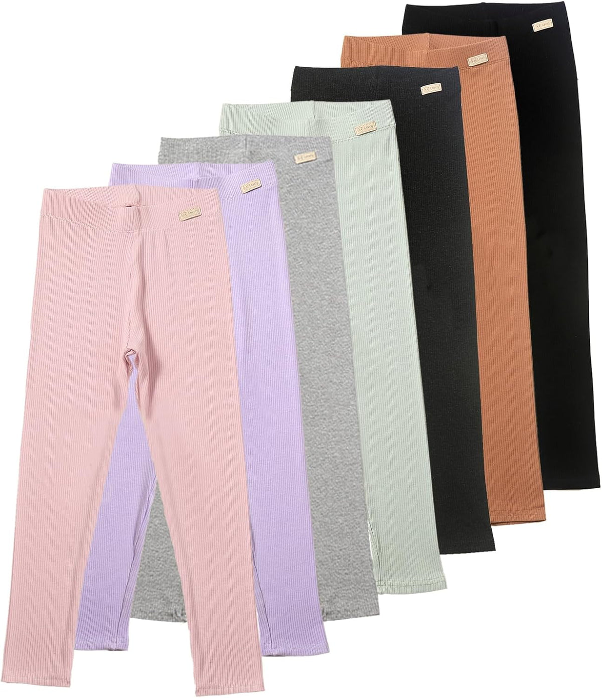 7 Pack Girls Leggings Girl Full Length Leggings Soft Comfortable Solid Pants for Girls Basic School Pants