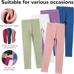 12 Pack Girls Dance Leggings for Toddler High Waisted Pants Kids Soft School Wearing