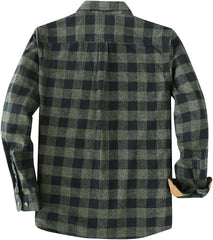 Dubinik® Mens Flannel Shirts Long Sleeve Flannel Shirt for Men Casual Button Down Brushed 100% Cotton Shirt