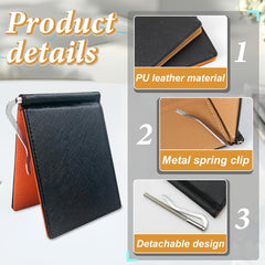 Money Clip Wallets for Men, Men’s Ultra-Thin Wallet Billfold Wallet for Men with Metal Clip and Card Slot (Orange)