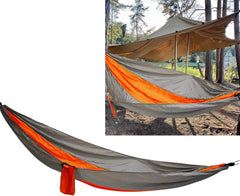 Camping Hammock Set, Portable Hammock with Tie Rope Widened Hanging Swing for Indoor Outdoor Camping Silver Gray &