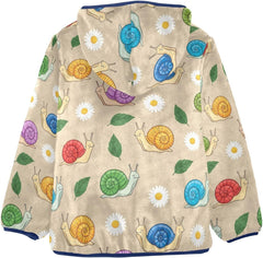 CHIFIGNO Colorful Snails Beige Boys Winter Jacket, Toddler Boy Zip up Jacket Warm for Fall Winter Spring 3T