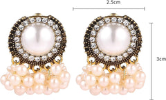 Contemporary Gold Jewelry for Women Artisan Tassel Dangle Metallic Stud Accessories