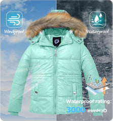 Garemcy Girl's Metallic Winter Coat Warm Puffer Jacket Insulated Shiny Down Coat with Detachable Hood