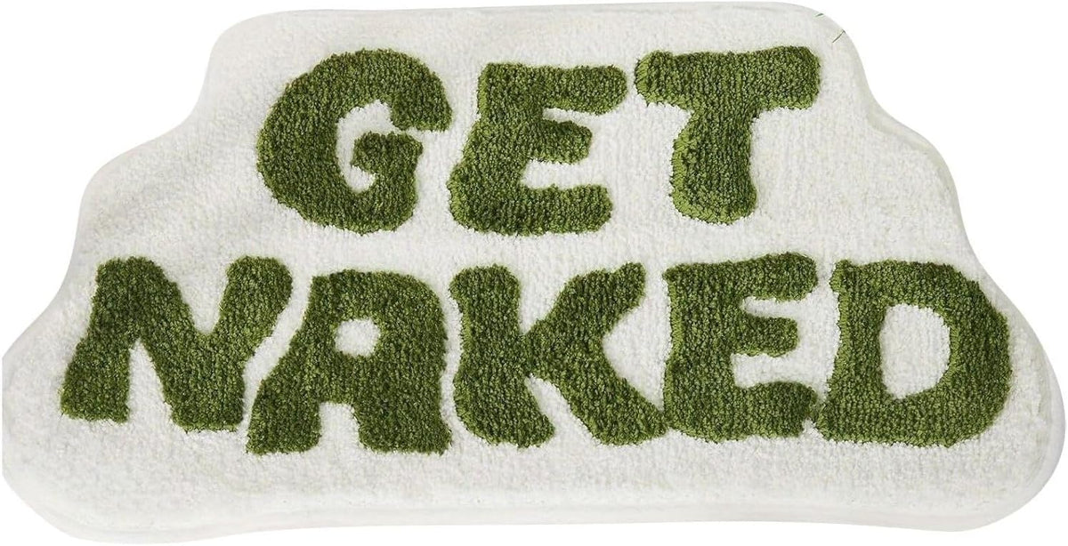 Get Naked Bath Mat, Cute Bathroom Rug for Bathroom Floor, 16" X 24" Irregular Non Slip Shower Floor Mat, Soft Mat Funny Home Room Decor, School Supplies, Gifts for Women Men