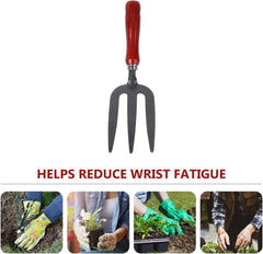 Gardening Tool Fork with Handle Durable Prong Hand Rake for Planting Weeding and Cultivating Flower Vegetable Pots for Bonsai and Tight Spaces