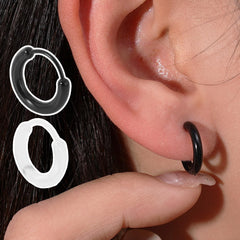 10PCS Resin Hoop Earring for Women Simple Lightweight Earrings for Beginners Ear Clips Fashion Jewelry Gifts,1.4cm