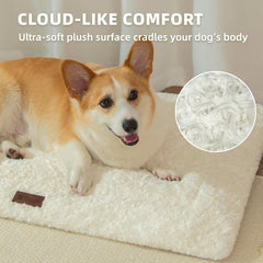 Fluffy Reversible Dog Bed Mat - Ultra Soft & Machine Washable Dog Crate Pad fit for Metal Kennel, Cozy Sleeping Mat, 29" x 18", Light Gray