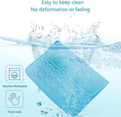 Dog Cooling Mat 4x More Effective for Small Large Dogs Cats Pet Cooling Pad Outdoor Summer Camping Cool Dog Blankets Puppy Crate Mattress Cold Dogs Matt Ice Bed Kennel Sleeping Mats (Blue - XS)