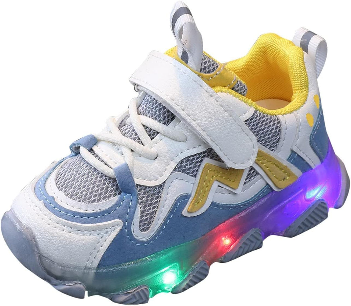 Baby Girls Boys Sneakers LED Lighted Shoes Hook Loop Mesh Non-Slip Running Sneakers for Toddler/Little Kid/Big