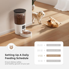 Automatic Cat Feeder - 3L Pet Dry Food Dispenser with Timed Programmable Portion Control, Dual Power Backup, Easy Set Up, 10 Meals Per Day for Cats and Puppies, Black（Remote Not Supported）