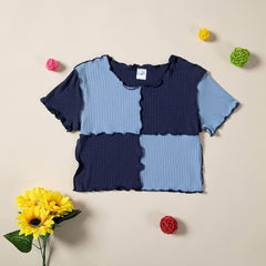 Cropped T Shirts for Girls Kids Ribbed Knit Short Sleeve Cute Clothes Summer Casual Top Cropped T Shirts for Girls Kids