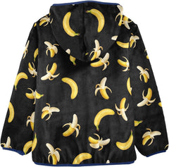 CHIFIGNO Yellow Bananas Black Toddler Boy Comfy Thick Fleece Outerwear Jackets with Polar Fleece Lining 3T