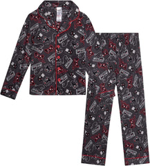 Rene Rofe Boys’ Pajama Set - 2 Piece Yummy Jersey Long Sleeve Top and Pajama Pants - Warm Fuzzy Sleepwear Set for Boys (4-14)