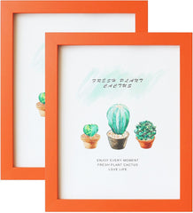 Picture Frame for 4x6 inch Photo MDF Photo Frame for Tabletop and Wall Orange 2Pack