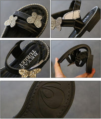 Toddler Girls Butterfly Sandals Summer Outdoor Closed Toe Soft Rubber Sole Beach Water Shoes Dress Girls Dress