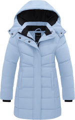 Wantdo Girl's Puffer jacket Warm Insulated Winter Coat Lightweight Water-Resistant Padded Parka with Hood