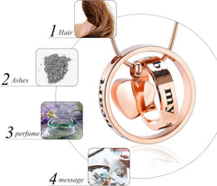 memorial jewelry Forever in My Heart,No Longer by My Side Pet Cremation Jewelry for Ashes of Dog/Cat Funeral Keepsake Urn Necklace Paw Print Memorial Necklace