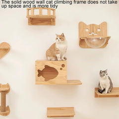 Cat Climbing Tree, Cat Wall Furniture Set, Wall Mounted Cat Climbing Frame, Cat Stairs(Package 6)