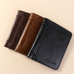 2 Fold Wallets Credit Card Case Simple Soft Anti-theft Cash Bag ID Badge Holder Men's Short Wallet Outdoor