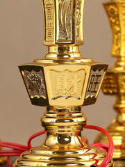 XIALON US 110V 220V 1pairs 9.8inch LED Chinese Candle Lamp Lamp Wealth God Lamp Wealth