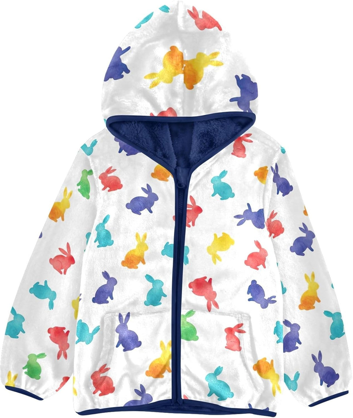 CHIFIGNO Bunnies Cute Boy Polar Fleece Lined Winter Coat, Toddler Boy Sweatshirt with Hooded 3T